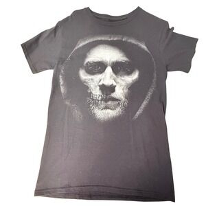 Sons of Anarchy Jax Teller Half Skull Face Graphic T-Shirt Black Mens Small S